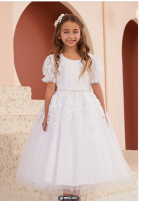 Tip Top Kids Communion Dress#215FrontHeadpiece Not Included