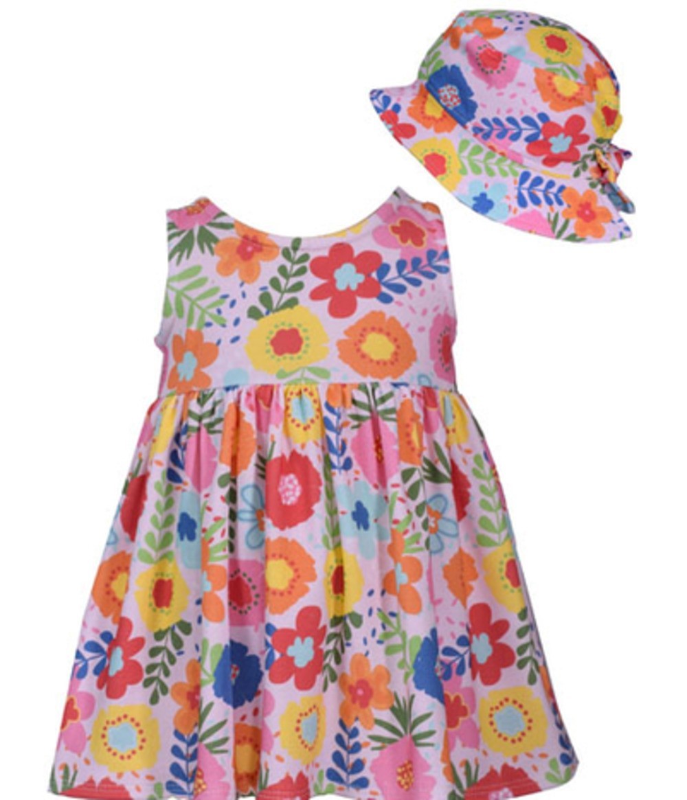 BONNIE JEAN S2-11191-HV TODDLER GIRLS FLORAL SUNDRESS WITH MATCHING SUN HAT