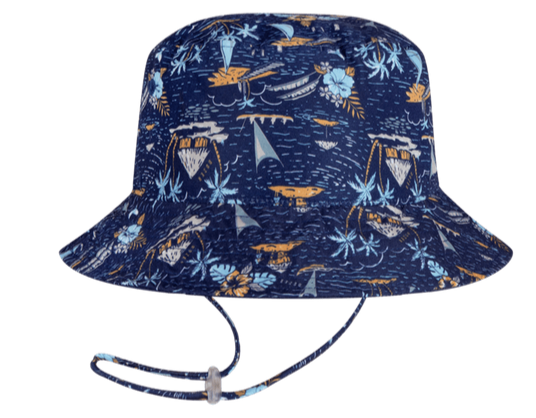 DOZER BABY BOYS NAVY REVERSIBLE BUCKET HAT NARABEEN