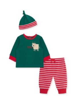 LITTLE ME LCH13807 BABY BOYS MY FIRST CHRISTMAS REINDEER JOGGER SET WITH MATCHING HAT