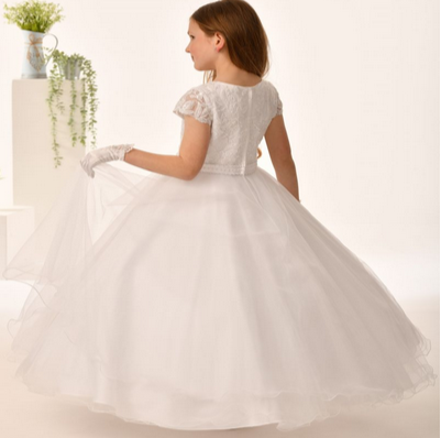 Sweetie Pie Communion Dress#301BackHeadpiece and gloves Not Included