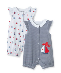 LITTLE ME L457 2-PACK SAILBOAT ROMPERS