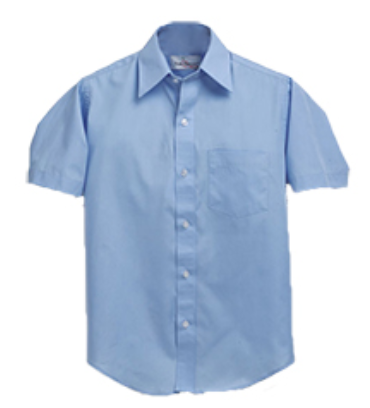 St. Ailbe Blue Short Sleeve Broadcloth ShirtGrades:  5-8