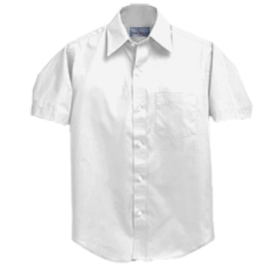 St. Ailbe White Short Sleeve Broadcloth ShirtGrades:  5-8
