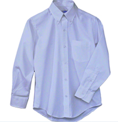 BlueLong SleeveOxfordcloth Buttondown Collar ShirtWith School Logo