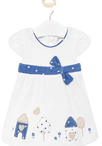 MAYORAL 1860 BABY GIRLS BLUE/WHITE DRESS