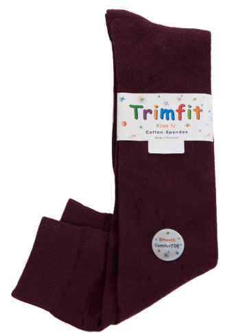 Maroon Flat Knit Knee-Hisizes are according to shoe size