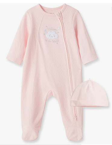 LITTLE ME LBQ10283N BABY GIRLS PINK WELCOME TO THE WORLD SLEEPER