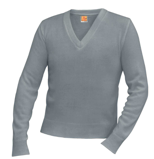Gray V-neck Pullover