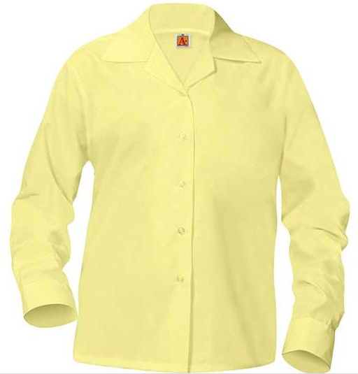 YellowLong SleevePointed Collar Blouse
