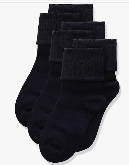 Navy 3 Pack Triple Roll SocksSizes are According to Shoe Size
