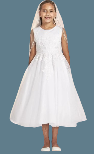 Joan Calabrese Communion Dress#5FrontHeadpiece Not Included