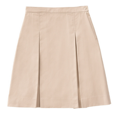 Two Kick Pleat SkirtKhakiGrades:  5-8