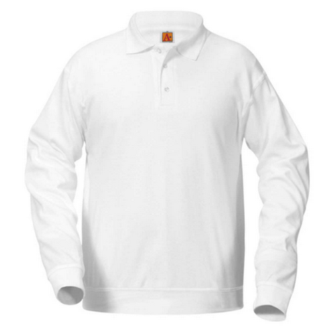 Annunciata SchoolGirls Long Sleeve Banded PoloWhiteWith School LogoGrades:  5-8