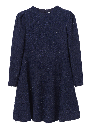 MAYORAL 7956 GIRLS NAVY SEQUINNED DRESS