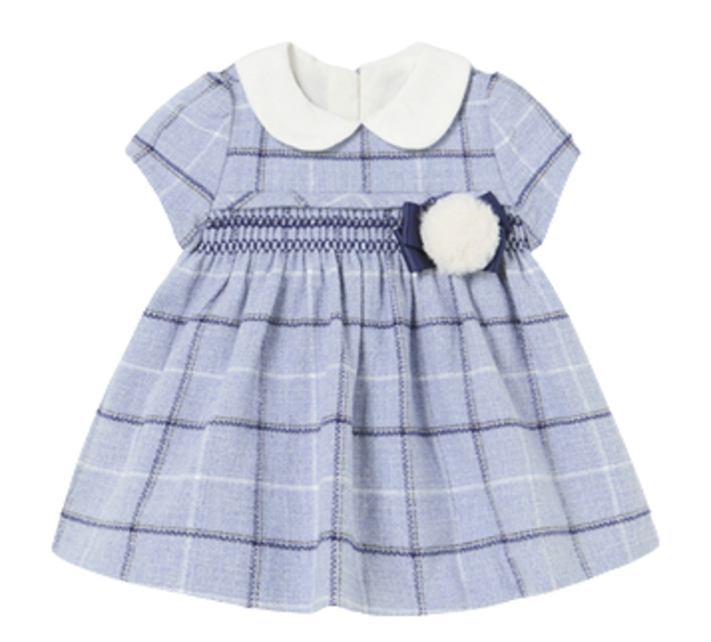 MAYORAL 2864 BABY GIRLS BLUE SMOCKED DRESS