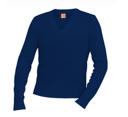 St. DamianNavy V-neck Pullover With School LogoOptional for Grades Kindergarten-8