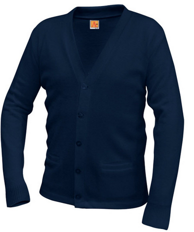 Annunciata SchoolBoysNavyV-neck Cardigan With School LogoGrades:  1-8