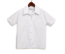 WhiteShort Sleeve Pointed Collar BlouseGrades 4-8