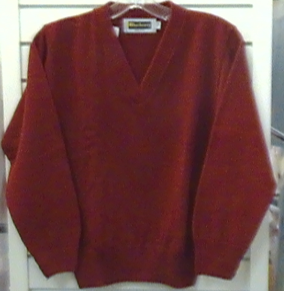 Red V-neck Pullover