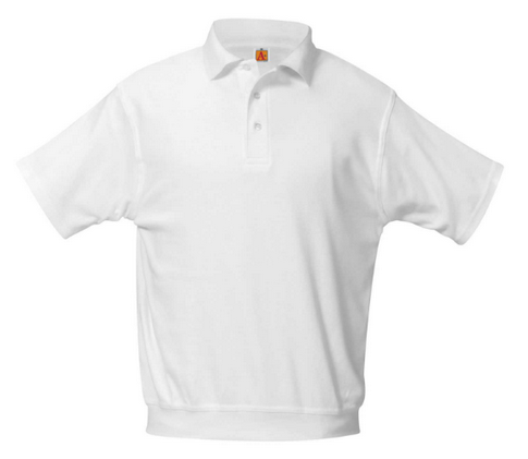 Annunciata SchoolGirls Short Sleeve Banded PoloWhiteWith School LogoGrades:  5-8