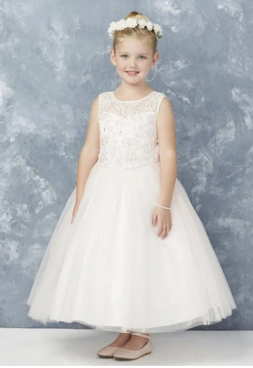 Tip Top Kids Communion Dress#201FrontHeadpiece Not Included