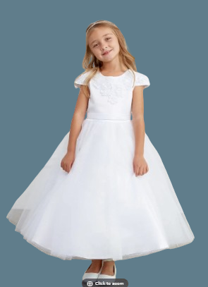 Tip Top Kids Communion Dress#211FrontHeadpiece Not Included