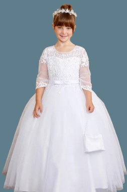Tip Top Kids Communion Dress#214FrontHeadpiece and Purse Not Included