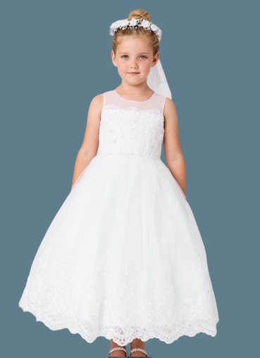 Tip Top Kids Communion Dress#204FrontHeadpiece Not Included