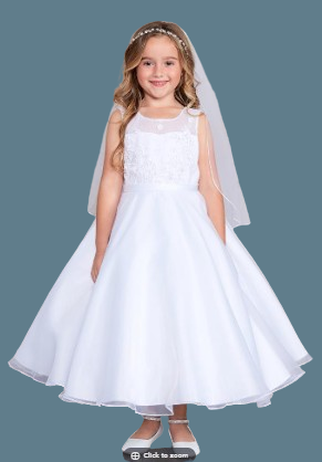 Tip Top Kids Communion Dress#207FrontHeadpiece Not Included