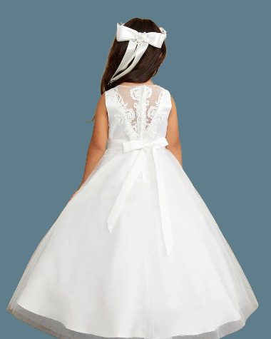Tip Top Kids Communion Dress#206BackSash is WhiteHeadpiece Not Included