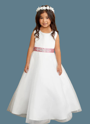 Tip Top Kids Communion Dress#206FrontSash is WhiteHeadpiece Not Included